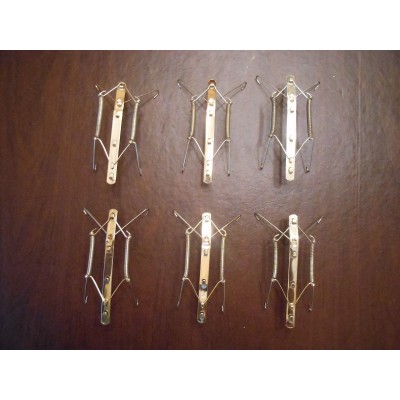 Wall Plate Hanger Clips Gold tone Brackets 6 - 7.5 Inches SET of 6   183378717175
